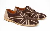 View Item Delicious Junction Union Jack Flag Mod Retro Dancing Bowling Shoe Brown Suede 